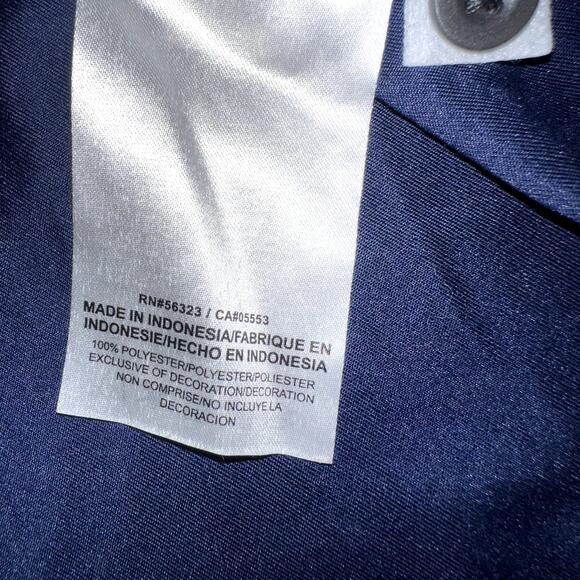 Nike Dri Fit Mens Size XL Navy Blue Gray Short Sleeve Button Up Golf Polo Shirt - Picture 4 of 6